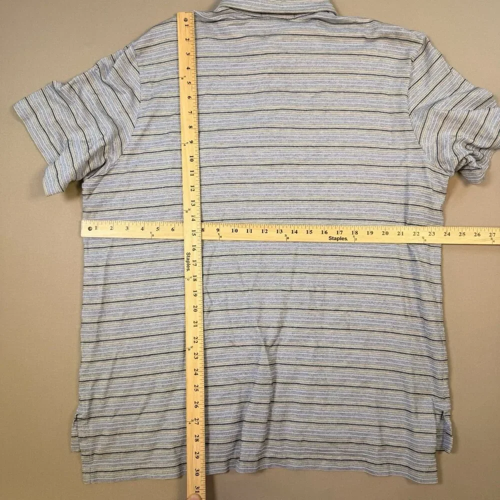 Vintage Ralph Lauren Men’s Polo Shirt Size 2XL Pony Short Sleeve Grey Striped